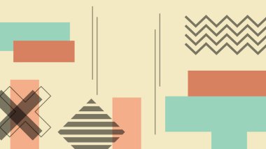 Modern memphis sertifikası ya da sosyal medya hikayesi şablonu. Soyut şekil memphis tarzı poster tasarım şablonları. Grafik tasarımı geometrik arkaplan