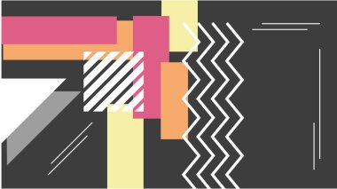 Modern memphis sertifikası ya da sosyal medya hikayesi şablonu. Soyut şekil memphis tarzı poster tasarım şablonları. Grafik tasarımı geometrik arkaplan