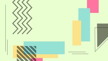 Modern memphis sertifikası ya da sosyal medya hikayesi şablonu. Soyut şekil memphis tarzı poster tasarım şablonları. Grafik tasarımı geometrik arkaplan