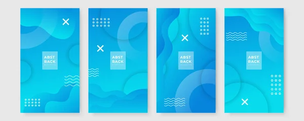 Set Van Grafisch Ontwerp Geometrische Tech Achtergrond Memphis Ontwerp Cover — Stockvector