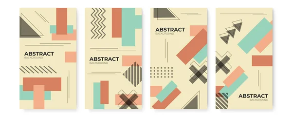 Conception Graphique Fond Géométrique Collection Couvertures Design Memphis Moderne Fond — Image vectorielle
