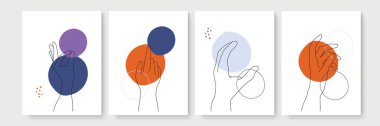 Boho posteri ve jest tarzı duvar dekoru. Yaratıcı minimalist el çizimi soyut sanat. Modern çizimler. Bohem tarzı koleksiyon. Organik boho şekil seti
