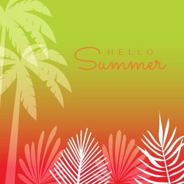 Çiçekli ve tropik yaz yapraklı sosyal medya afişi. Yaz temalı Instagram gönderme şablonu