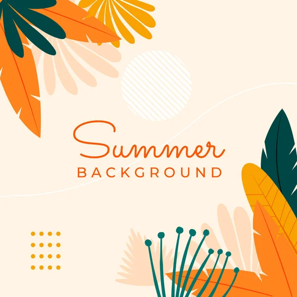 Banner Verano Las Redes Sociales Con Flores Hojas Tropicales Verano — Vector de stock