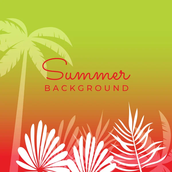 Summer Social Media Banner Flowers Tropical Summer Leaf Instagram Post — Stock Vector