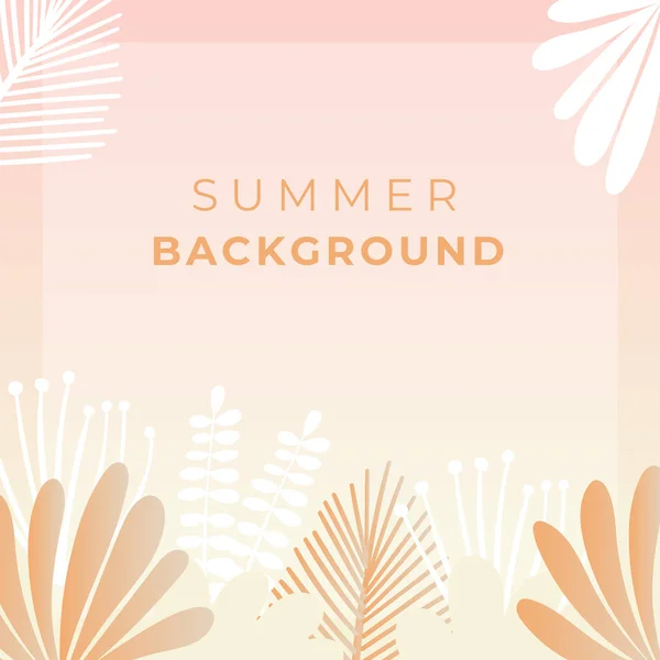 Zomer Social Media Banner Met Bloemen Tropisch Zomerblad Instagram Post — Stockvector