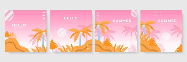 Sommerschlussverkauf Banner Mit Floralen Und Tropischen Blättern Hintergrund Buntes Design — Stockvektor