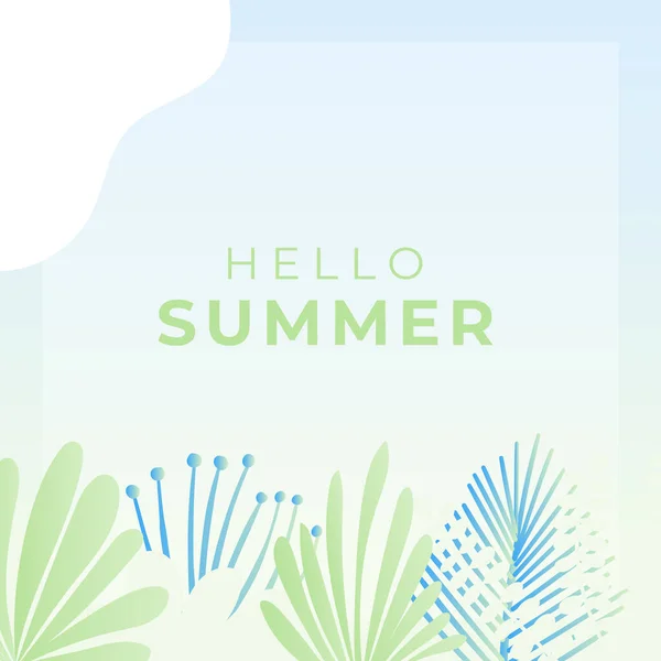 Summer Sale Banner Floral Tropical Leaves Background Colorful Design Banner — Stock Vector