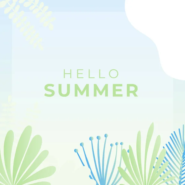 Summer Sale Banner Floral Tropical Leaves Background Colorful Design Banner — Stock Vector