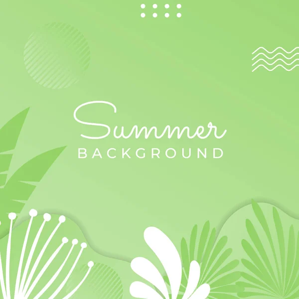 Banner Venda Verão Com Fundo Folhas Florais Tropicais Design Colorido — Vetor de Stock