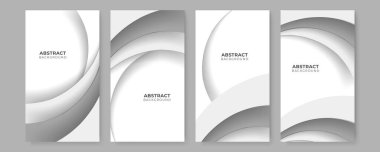 Soyut beyaz geometrik şekiller ve fütüristik kavram arka planı. Pankart, el ilanı, sosyal medya hikayesi için beyaz arkaplan