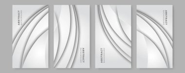 Soyut beyaz geometrik şekiller ve fütüristik kavram arka planı. Pankart, el ilanı, sosyal medya hikayesi için beyaz arkaplan