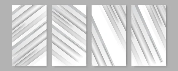 概要未来的な概念の背景を持つ白い幾何学的形状 バナー チラシ ソーシャルメディアの物語のための白い背景セット — ストックベクタ