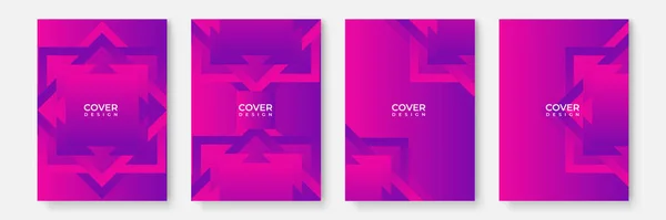 Abstrakte Business Cover Kollektion Mit Geometrischen Formen Gradient Abstrakte Formen — Stockvektor