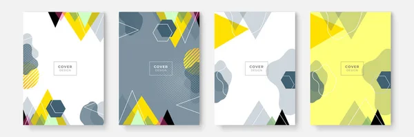 Abstrakte Business Cover Kollektion Mit Geometrischen Formen Gradient Abstrakte Formen — Stockvektor