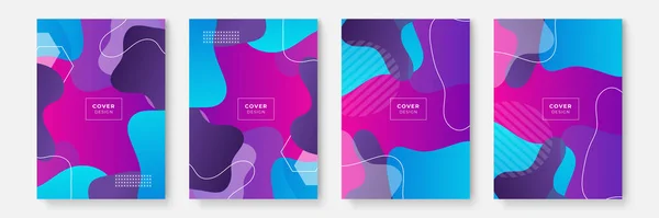 Abstrakte Business Cover Kollektion Mit Geometrischen Formen Gradient Abstrakte Formen — Stockvektor