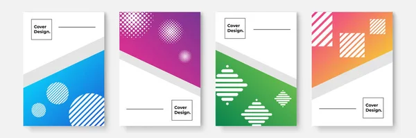 Collection Abstraite Couverture Entreprise Avec Des Formes Géométriques Paquet Couverture — Image vectorielle