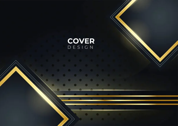 Luxury Business Cover Background Abstract Decoration Golden Pattern Halftone Gradients — Stock Vector