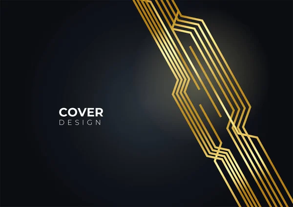 Luxury Business Cover Background Αφηρημένη Διακόσμηση Χρυσό Μοτίβο Κλίσεις Halftone — Διανυσματικό Αρχείο