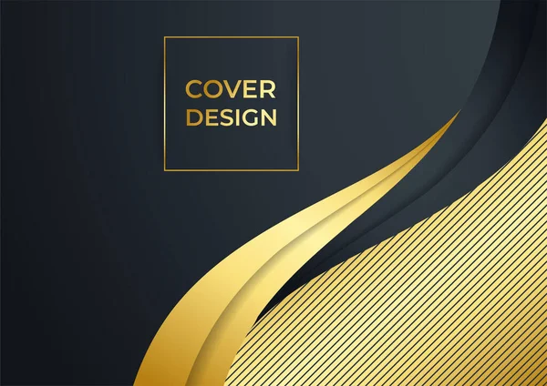 Fondo Cubierta Negocios Lujo Decoración Abstracta Patrón Dorado Gradientes Medio — Vector de stock