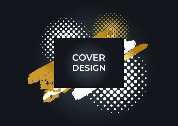 Luxury Business Cover Background Abstract Decoration Golden Pattern Halftone Gradients — Stock Vector