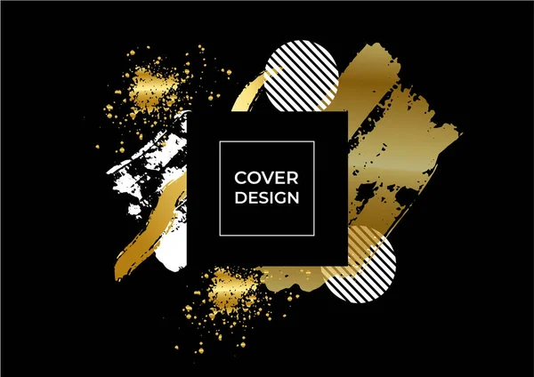 Luxury Business Cover Background Αφηρημένη Διακόσμηση Χρυσό Μοτίβο Κλίσεις Halftone — Διανυσματικό Αρχείο