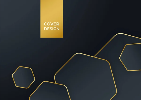 Luxusní Business Cover Pozadí Abstraktní Dekorace Zlatý Vzor Polotón Přechody — Stockový vektor