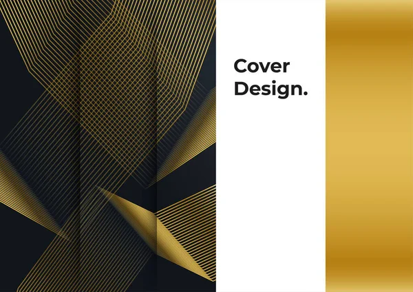 Luxury Business Cover Background Abstract Decoration Golden Pattern Halftone Gradients — Stock Vector