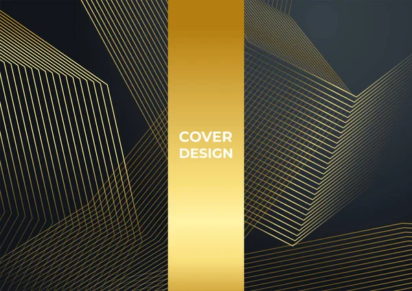 Luxury Business Cover Background Abstract Decoration Golden Pattern Halftone Gradients — Stock Vector