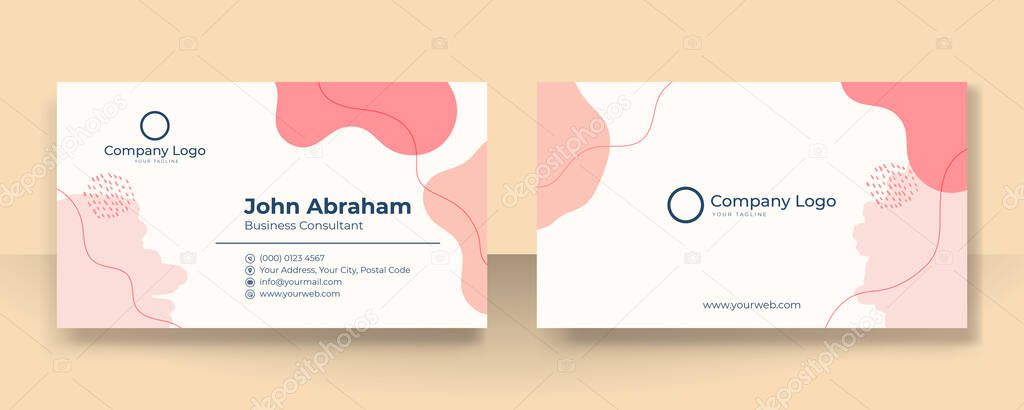 Business card template with trendy modern corporate concept. Creative elegant name card and business card floral design