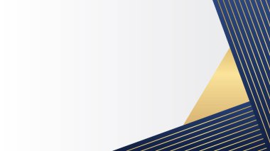 Dinamik efektli soyut dalga arkaplanı. Mavi ve altın renkli hareket vektörü illüstrasyonu. Moda eğilimleri. Reklam, pazarlama, sunum için kullanılabilir