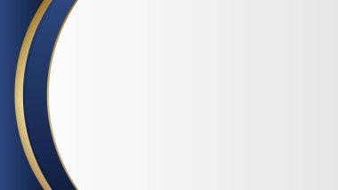 Dinamik efektli soyut dalga arkaplanı. Mavi ve altın renkli hareket vektörü illüstrasyonu. Moda eğilimleri. Reklam, pazarlama, sunum için kullanılabilir