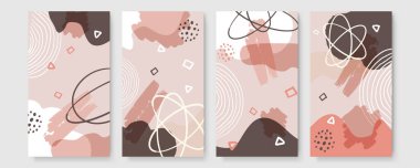 Sanatsal yaratıcı evrensel kartlar. El yapımı kumaşlar. Düğün, yıldönümü, doğum günü, Sevgililer Günü, parti. Poster, kart, davetiye, pankart, broşür, el ilanı için tasarım. Vektör. İzole edilmiş