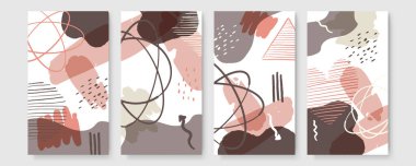 Sanatsal yaratıcı evrensel kartlar. El yapımı kumaşlar. Düğün, yıldönümü, doğum günü, Sevgililer Günü, parti. Poster, kart, davetiye, pankart, broşür, el ilanı için tasarım. Vektör. İzole edilmiş