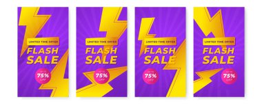 Temiz modern Instagram hikaye şablonu. Flaş indirimli bayrak şablon tanıtımı