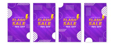 Temiz modern Instagram hikaye şablonu. Flaş indirimli bayrak şablon tanıtımı
