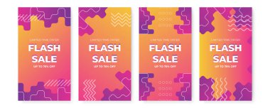 Temiz modern Instagram hikaye şablonu. Flaş indirimli bayrak şablon tanıtımı