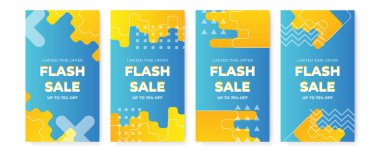 Temiz modern Instagram hikaye şablonu. Flaş indirimli bayrak şablon tanıtımı
