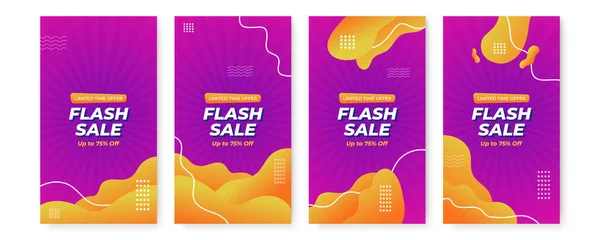 Modelo História Instagram Moderno Limpo Flash Venda Desconto Banner Modelo — Vetor de Stock