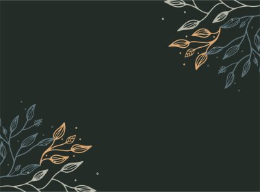 Metin, çiçek ve yapraklar için kopyalama alanı olan basit modern tarzda vektör tasarım şablonları - düğün davetiyesi arka planı ve çerçeveleri, sosyal medya hikayeleri duvar kağıtları