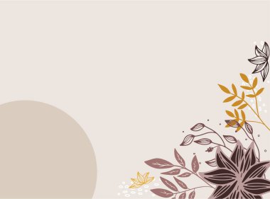 Metin, çiçek ve yapraklar için kopyalama alanı olan basit modern tarzda vektör tasarım şablonları - düğün davetiyesi arka planı ve çerçeveleri, sosyal medya hikayeleri duvar kağıtları