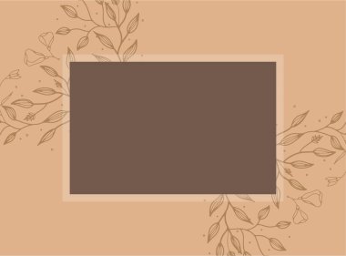 Metin, çiçek ve yapraklar için kopyalama alanı olan basit modern tarzda vektör tasarım şablonları - düğün davetiyesi arka planı ve çerçeveleri, sosyal medya hikayeleri duvar kağıtları