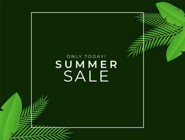 Sosyal medya çiçekli bir şablon yayınladı ve arkasında elementler bıraktı. Taze yeşil yaz arkaplanı, palmiye, yaprak, canavar. Davetiye, kartpostal, moda satışı için vektör illüstrasyonu