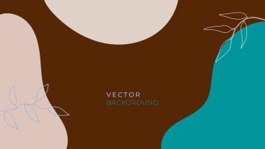 Çiçekli, yapraklı, organik, el çizimi ve çizgileri olan soyut moda evrensel sanatsal arka plan şablonları. Kapak, davetiye, afiş, pankart, broşür, poster, kart, broşür ve diğer şeyler için iyi