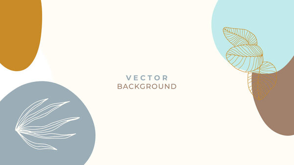 Abstract trendy universal artistic background templates with floral, leaves, organic, hand drawn, and lines. Good for cover, invitation, banner, placard, brochure, poster, card, flyer and other