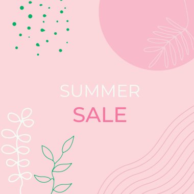 Tropikal yaprak arkaplanlı yaz indirimi afişi tasarımı. Çiçek arka plan vektörü. Palmiye yaprakları, canavar yaprağı, duvar çerçevesi, duvar resimleri, davetiye, poster için botanik arka plan tasarımı