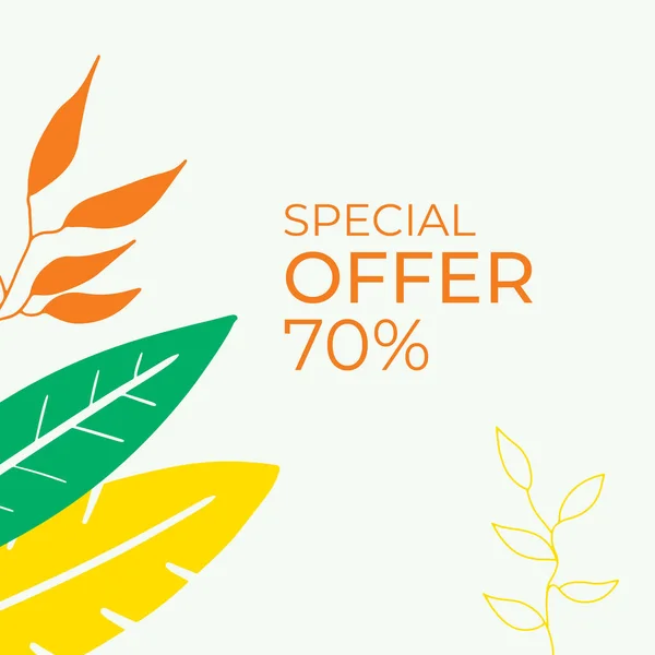 Sommerschlussverkauf Banner Design Mit Tropischen Blättern Hintergrund Floraler Hintergrund Vektor — Stockvektor