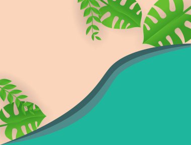 Sosyal medya çiçekli bir şablon yayınladı ve arkasında elementler bıraktı. Taze yeşil yaz arkaplanı, palmiye, yaprak, canavar. Davetiye, kartpostal, moda satışı için vektör illüstrasyonu