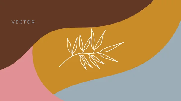 Modèles Abstraits Fond Artistique Universel Tendance Avec Fleurs Feuilles Bio — Image vectorielle