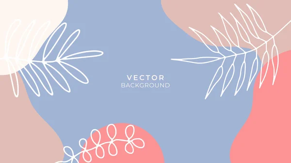 Fondo Orgánico Con Tonos Tierra Elementos Florales Geométricos Para Publicaciones — Vector de stock